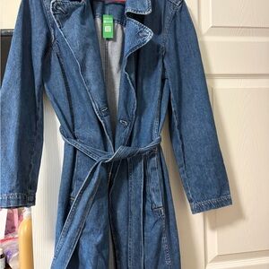 GAP Blue Denim Trench Coat for Women